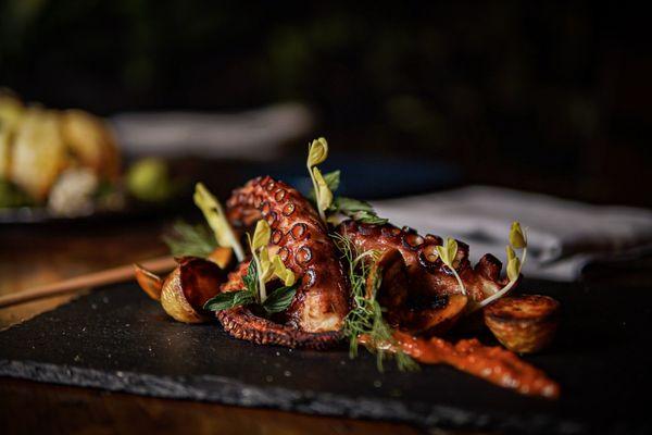 Charred octopus with butterball potatoes