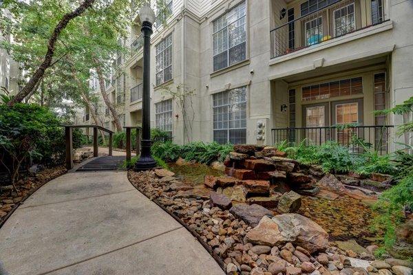 Scenic courtyards throughout the property with lush landscaping