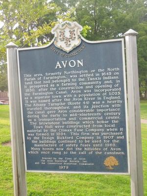 Avon Historical Marker