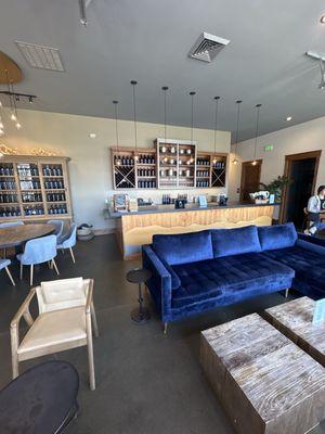 Bar area, couch, main tasting room