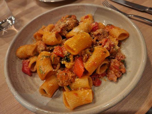 Rigatoni with sausage