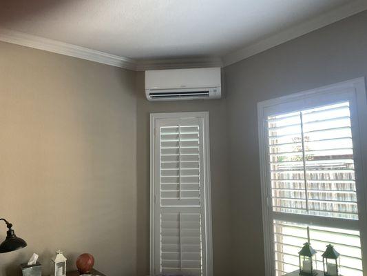 Ductless Mini Split Install in the Master Bedroom.