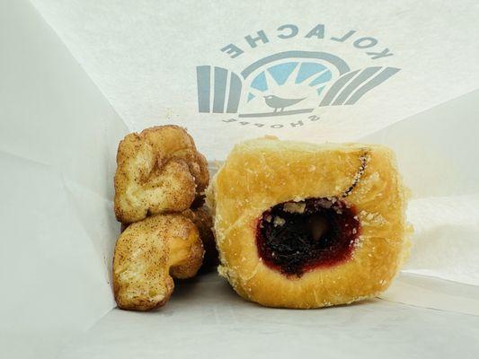 Assortment of Sweet Kolaches and Cinnamon Twist