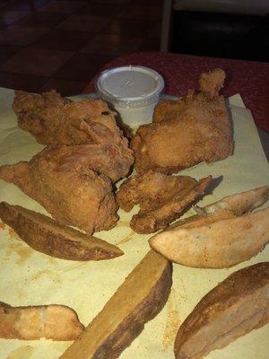 4pc Fried Chicken with Wedges