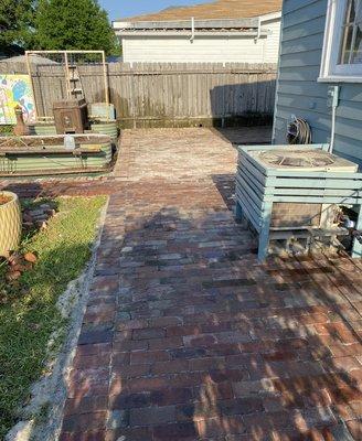 Antique brick patio