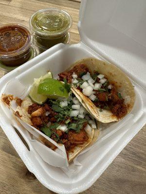 Chicharron Prensado street tacos