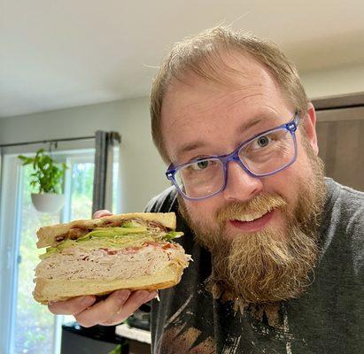 My husband wanted people to have reference for how huge the sandwiches are