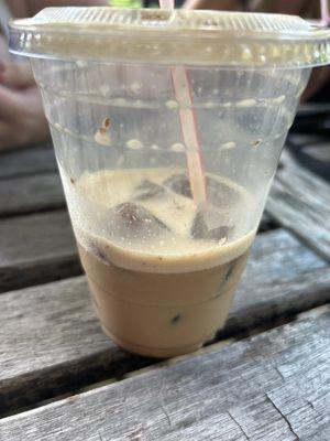 Iced chai with coffee ice