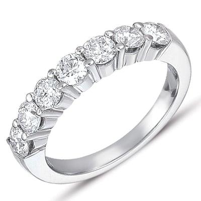 14 karat white gold and genuine diamond anniversary band!  True classic!