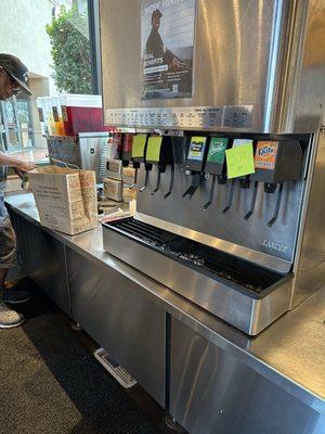 The drink dispenser being out of beverages