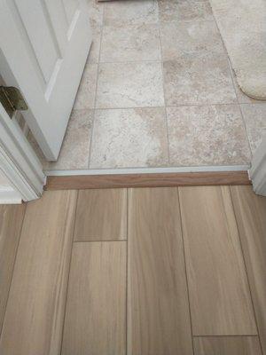 Wiyda - Beautiful transition from LVT to existing Ceramic Tile by Pablo