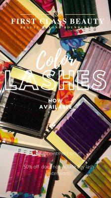 Color lashes available