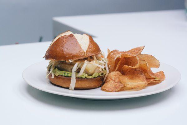 Turkey Burger + homemade chips