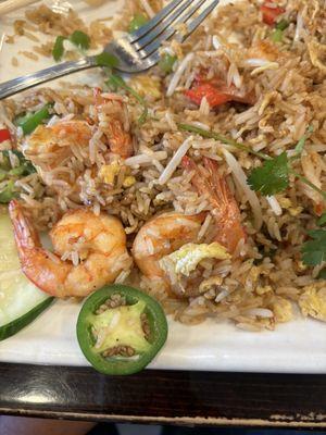 Shrimp fried rice. Rubbery shrimp