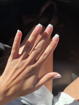 Natural Nails. French Manicure with Gel