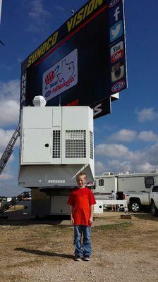 Robertson and Son at work at Ennis dragstrip.