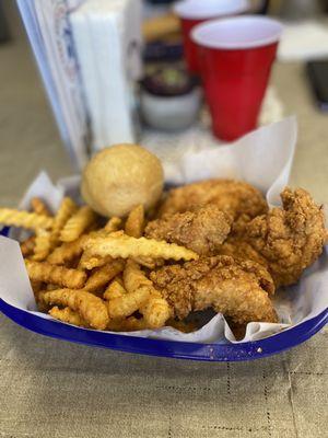 Chicken Tenders and fries