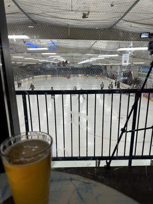 The best way to watch a high school hockey game.