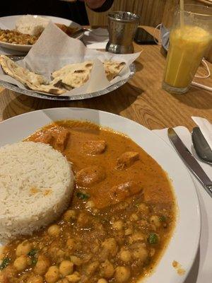 Chicken Makhani Lunch and chana masala