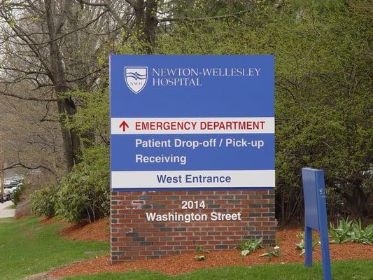 Newton-Wellesley Hospital West Entrance.