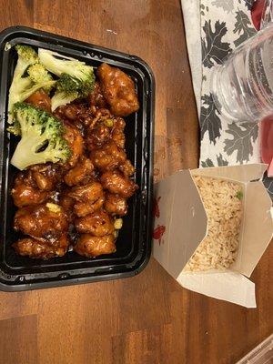 Orange chicken with fried rice