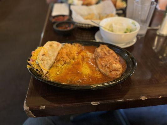 3 item combo with taco, chile relleno and enchilada