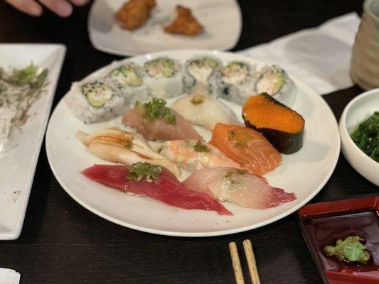 Sushi combo with California roll