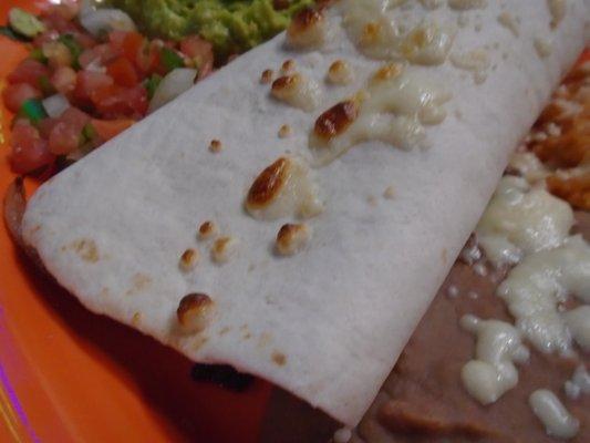 Carne Asada Burrito, close-up.