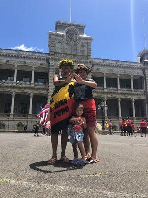 You may find me with my family standing for the mauna. Kū Kia'i mauna.