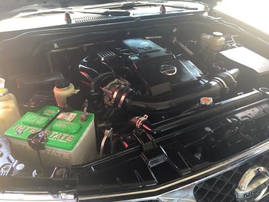 Nissan Frontier engine steam clean