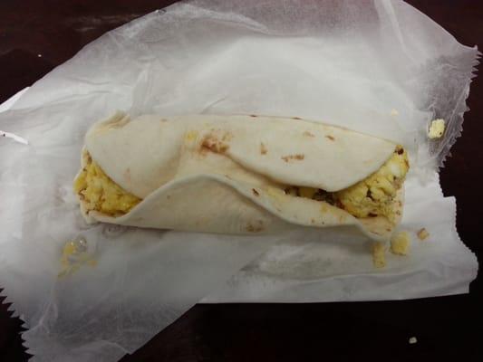 Sausage and egg breakfast taco