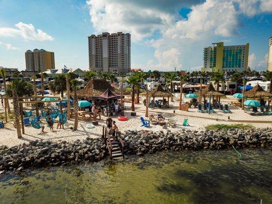 Welcome to the Island Culture Tiki Bar located on the beach at the Pensacola Beach RV Resort.