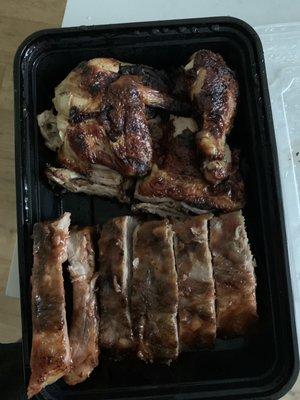 1/2 Chicken and 1/2 Baby Back Ribs