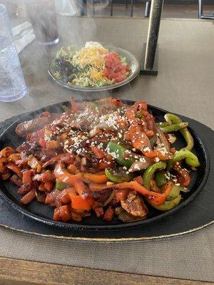 Al Pastor fajita plate. Substituted rice and beans for more vegetables.