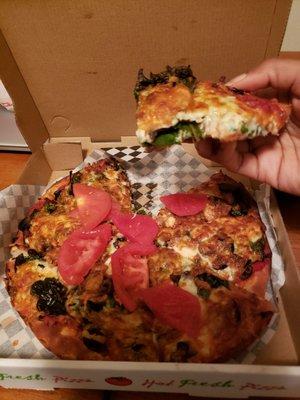 Small Popeyes (spinach) pizza