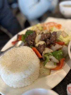 Shaken Beef with rice