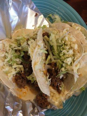 Soft beef tacos