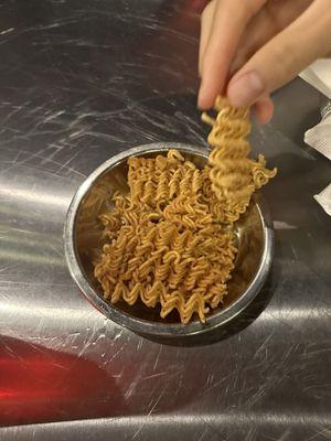 Free snack (dried ramen)