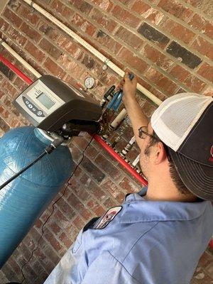 Water softener installed for a customer with bad water.