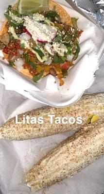 Veggie Taco and Elote!!