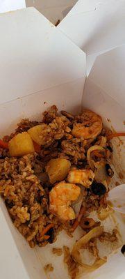 Pineapple fried rice with shrimp mild spicy