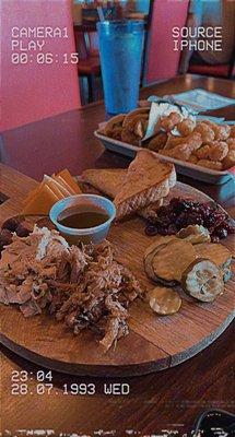 Sample platter and snack wraps with tater tots