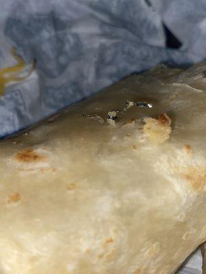 Metal shaving inside AZ burrito. Absolutely unacceptable.