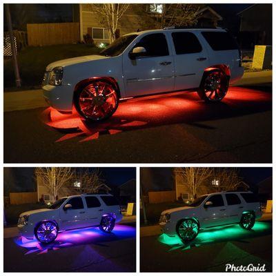 Under vehicle Bluetooth color changing light kit