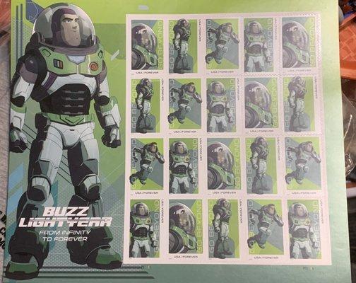 Buzz Lightyear stamps are cool (Can't believe they screwed around with his catchphrase SMH)