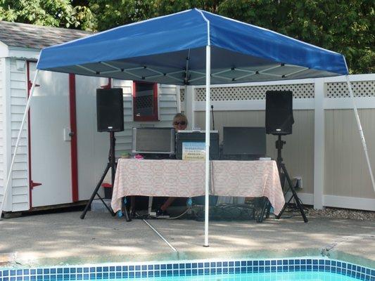 Karaoke at pool party in Medford