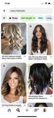 A search on Pinterest for wavy hair - which is a glimpse of what I thought my hair would look like.