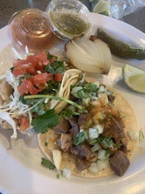 Lengua taco and Fish Taco