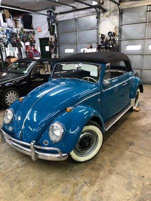 1964 vw beetle with new canvas top in black