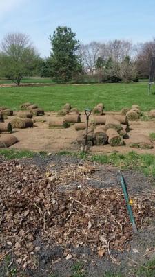 making grass into sod into garden